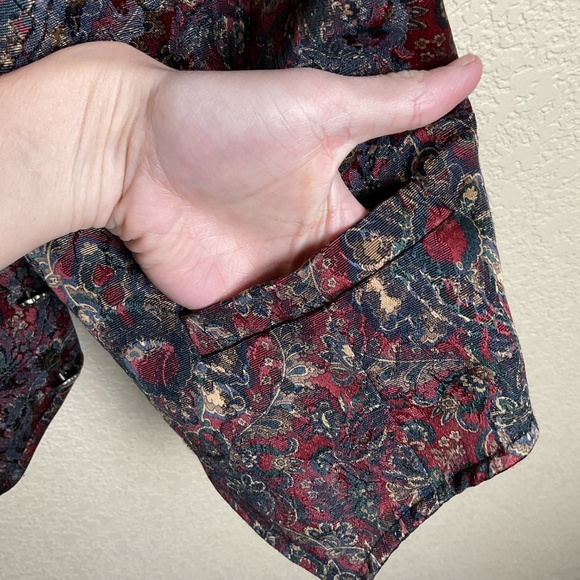 WAH MAKER Mens Medium Vintage Frontier Paisley Western Vest Collard Pockets - Picture 6 of 8